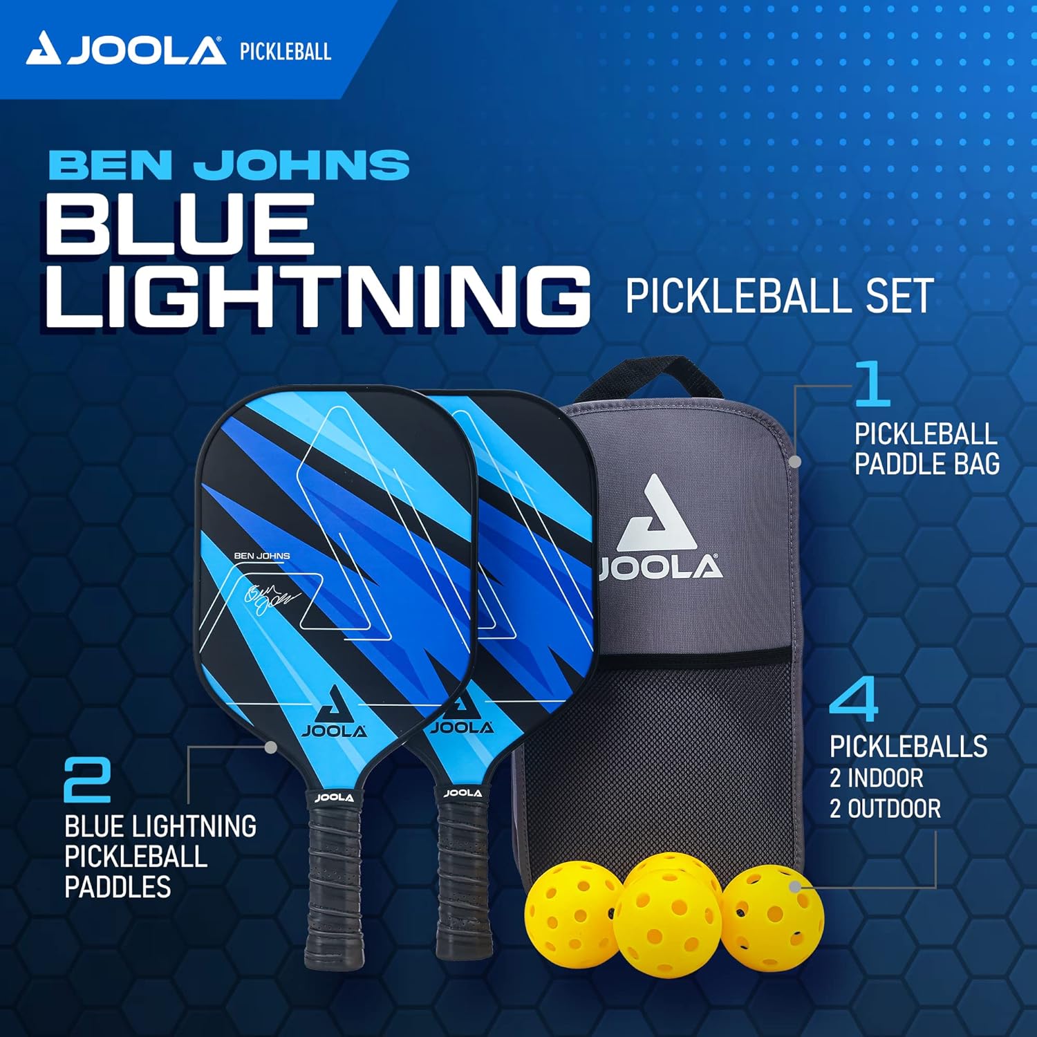 JOOLA Ben Johns Blue Lightning Pickleball Pack