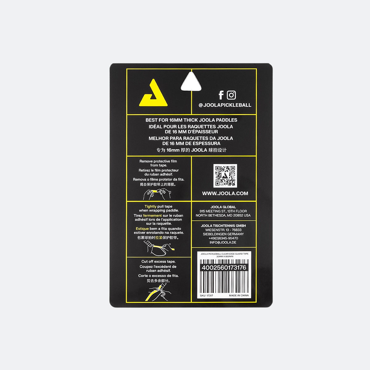 JOOLA Pickleball Clear Edge Guard Tape
