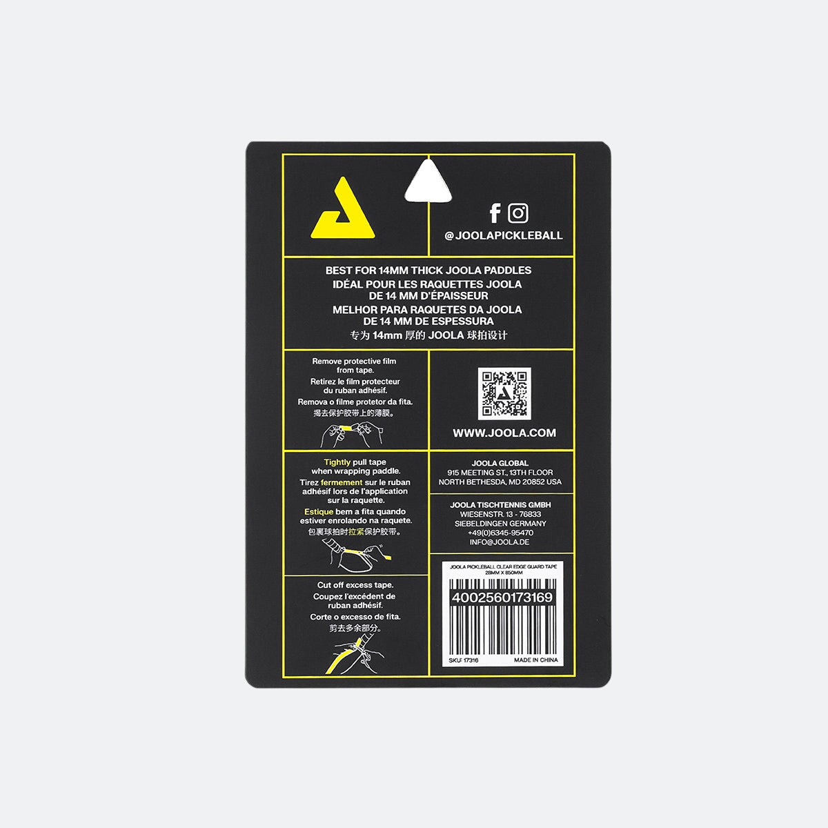 JOOLA Pickleball Clear Edge Guard Tape